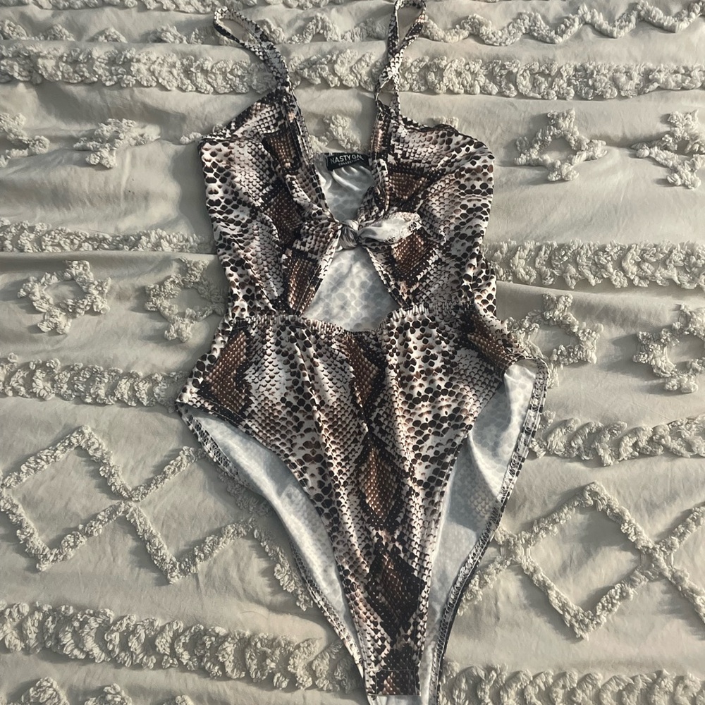 NastyGal Snakeskin Print bodysuit